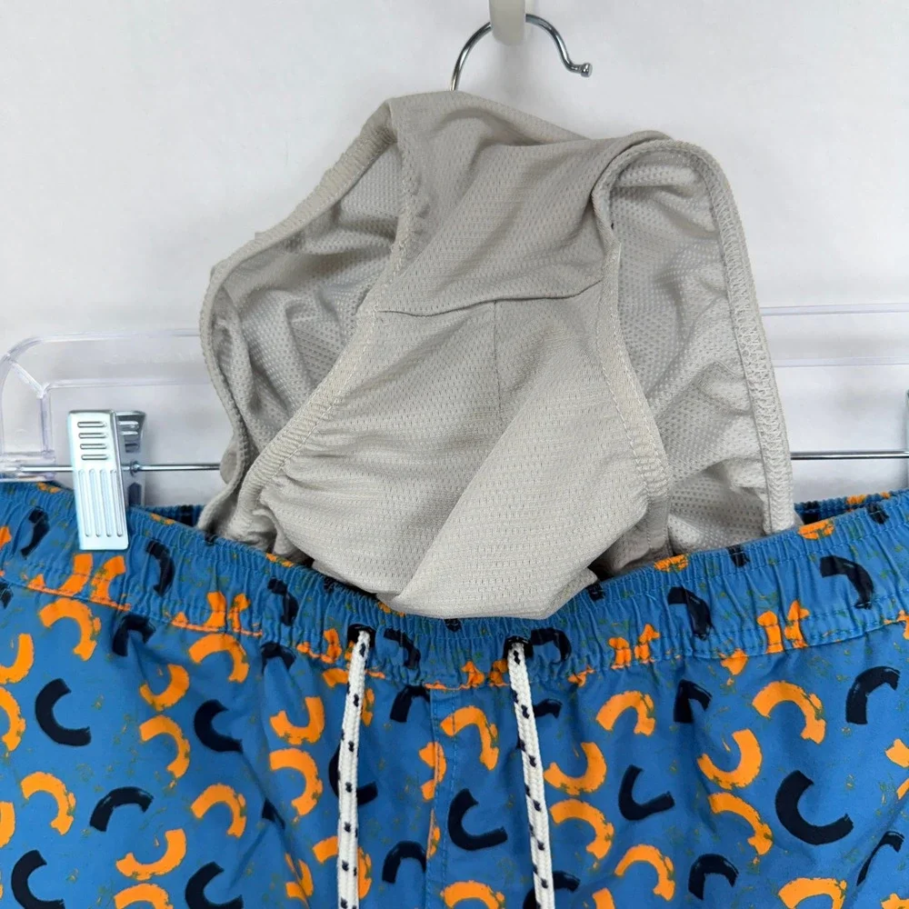 Psycho Bunny Swim Trunks Men S Blue Abstract Print Board Shorts Beach Pool Surf